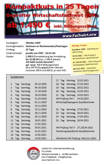 Kompaktkurs in 25 Tagen - AFUM Akademie für Unternehmensmanagement